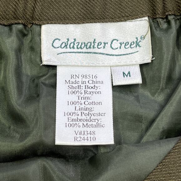 Coldwater Creek Midi Skirt Green Brown Size Medium Sequin Forest Fairy Granola - Picture 3 of 12
